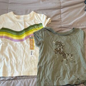 Kids Graphic T-Shirts - White and Green